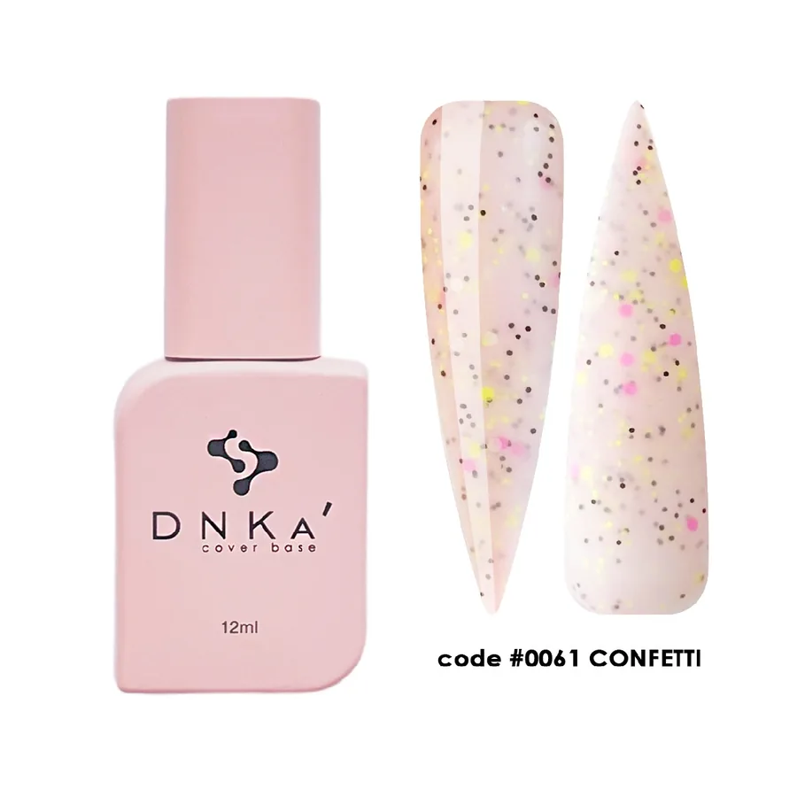 DNK'a / Cover Base #0061 / Confetti / світло-рожевий з крихтою / 12 мл