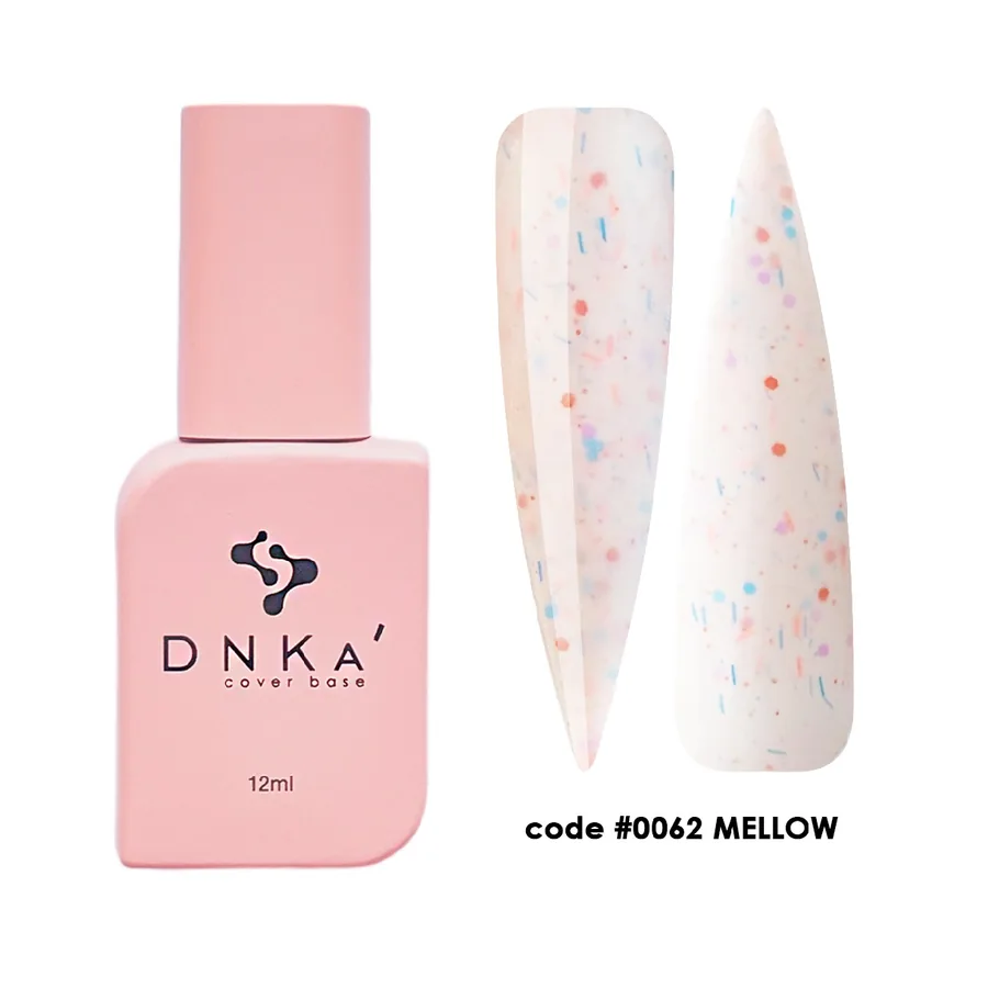 DNK'a / Cover Base #0062 / Mellow / кремовий з різнокольоровою крихтою / 12 мл