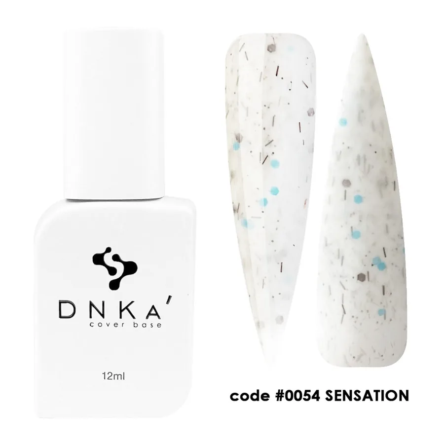 DNK'a / Cover Base #0054 / Sensation / молочно-білий з кольоровою крихтою / 12мл