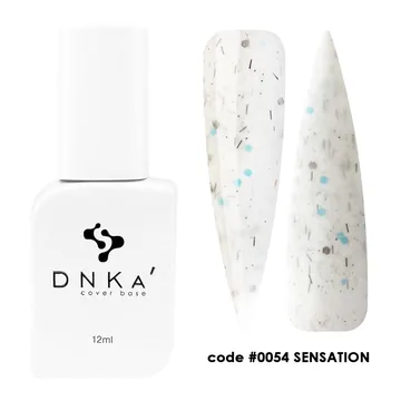 DNK'a / Cover Base #0054 / Sensation / молочно-білий з кольоровою крихтою / 12мл