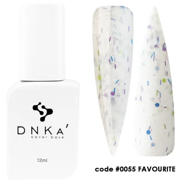 DNK'a / Cover Base  #0055 / Favourite / білий з кольоровою крихтою / 12мл