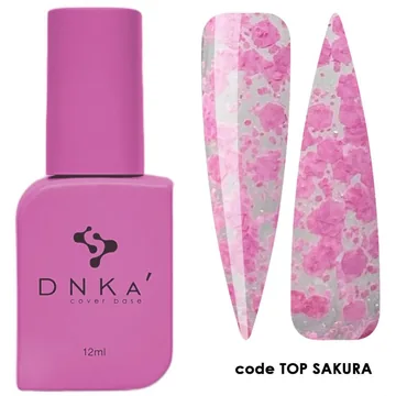 DNK'a / Топ без липкого шару / Top Sakura / прозорий з рожевими пластівцями / 12 мл
