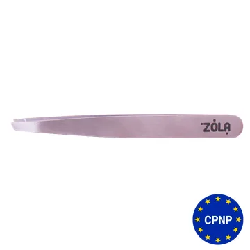 Zola / Скошений професійний пінцет для брів / SILVER