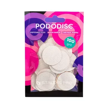 Staleks / Змінні файли білі для педикюрного диска / PODODISC / L 100 грит / 50 шт/уп